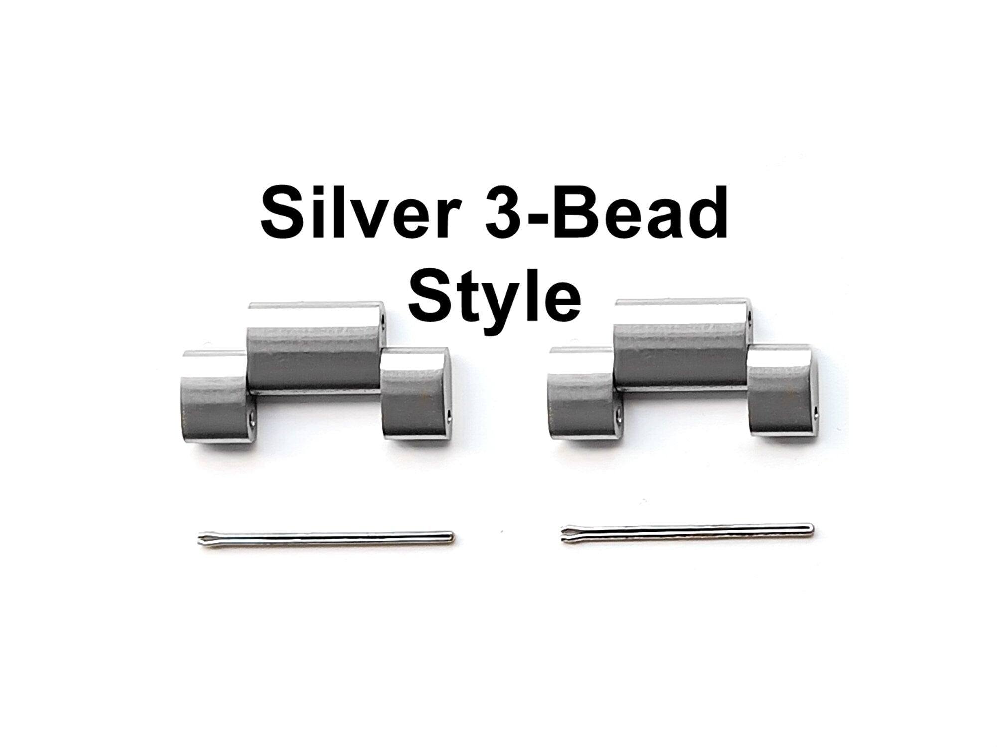 22mm 2 Links for Watch Bands Straps Stainless Steel 1 Bead 3 Bead Style Replacement with Pins Silver Black Color Link Removal Install Tool